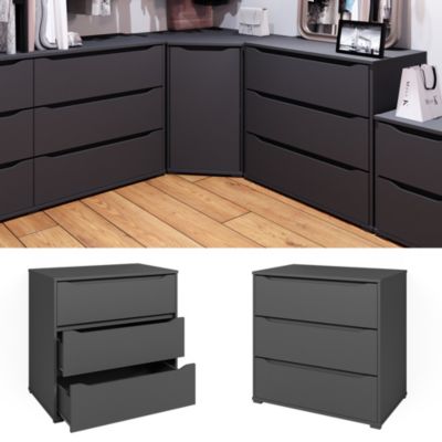 Vicco Commode avec tiroirs Anthracite 48x77.6cm avec 3 tiroirs