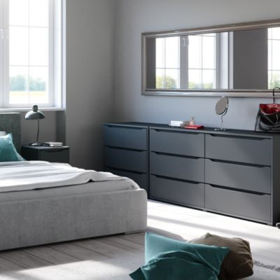 Vicco Commode avec tiroirs Anthracite 48x77.6cm avec 3 tiroirs