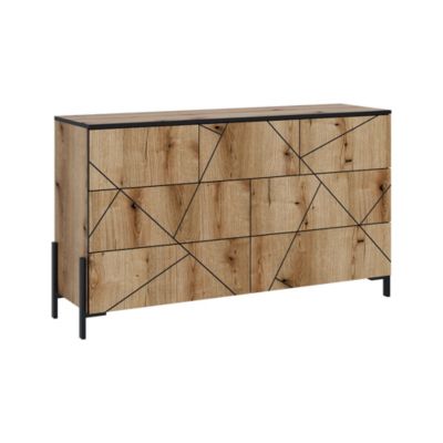 Vicco Commode avec tiroirs Chêne 139.8x80.2cm avec 7 tiroirs