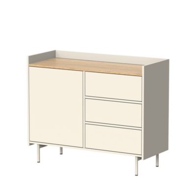Vicco Commode avec tiroirs Crème 100x82cm avec 3 tiroirs et 1 porte