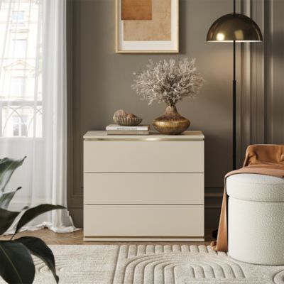 Vicco Commode avec tiroirs Or 80x70cm avec 3 tiroirs