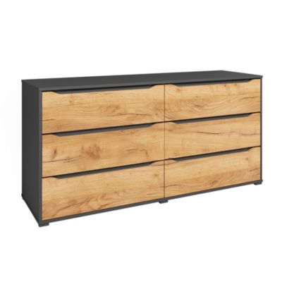 Vicco Commode Chêne doré/anthracite 48x77.6cm avec tiroirs