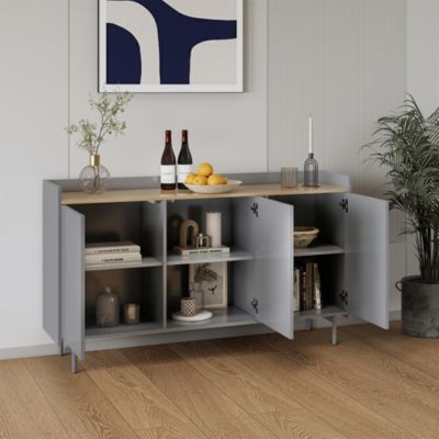 Vicco Commode Gris 140x82cm avec 6 compartiments | Castorama