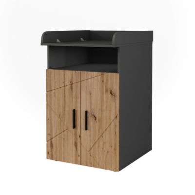 Vicco Commode à langer Anthracite/Chêne de force doré 60x97cm avec plan à langer
