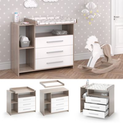 Vicco Commode à langer Blanc/Sonoma 113x100cm