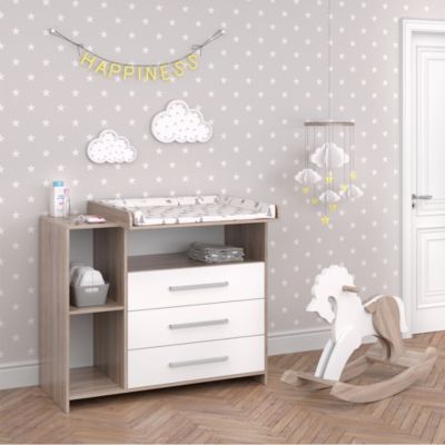 Vicco Commode à langer Blanc/Sonoma 113x100cm