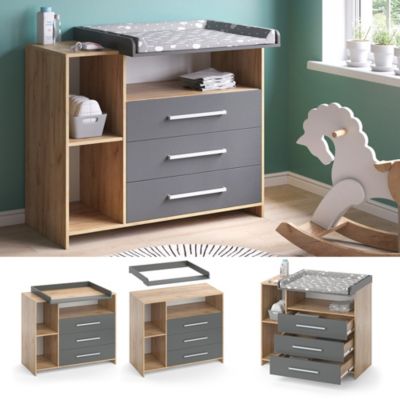 Vicco Commode à langer Chêne de force doré 113x100cm