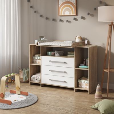 Vicco Commode à langer Sonoma 143x100cm XL avec tiroirs