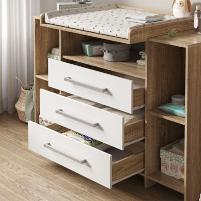 Vicco Commode à langer Sonoma 143x100cm XL avec tiroirs