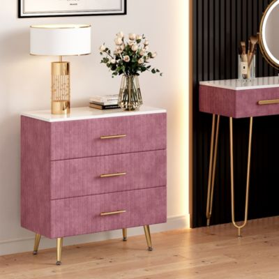 Vicco Commode Rose 70x78.5cm avec 3 tiroirs