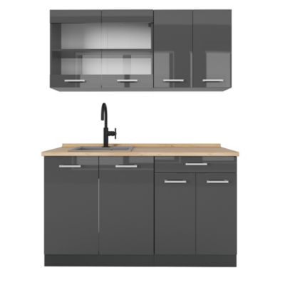Vicco Cuisine Anthracite brillant/anthracite 140cm sans PT