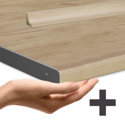 Vicco Cuisine Anthrazit-Gold Landhaus 200cm , PT Chêne
