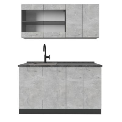 Vicco Cuisine Béton/Anthracite 140cm sans PT