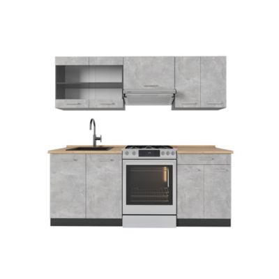Vicco Cuisine Béton/Anthracite 200cm sans PT