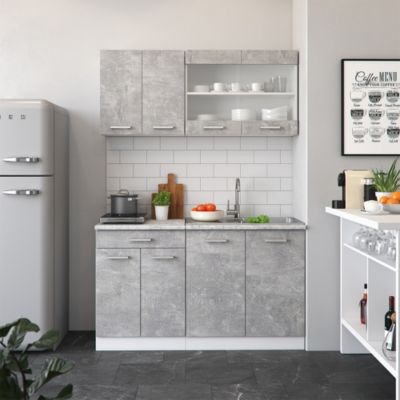 Vicco Cuisine Béton/blanc 140cm , PT Anthracite
