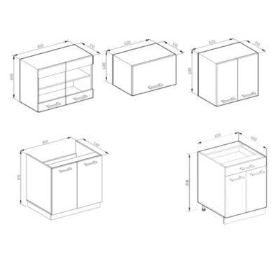Vicco Cuisine Béton/blanc 200cm , PT Marbre
