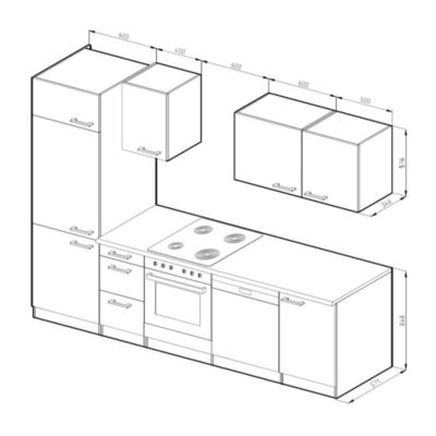 Vicco Cuisine Blanc 270cm sans PT