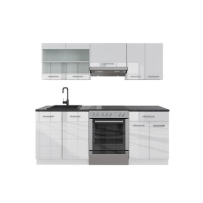 Cuisine intégrée Cuisine en bloc Fame-Line 200 cm chêne anthracite Vicco