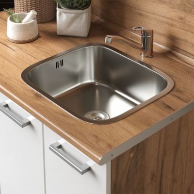 Vicco Cuisine Blanc brillant/Chêne doré 160cm avec meuble four et évier avec PL