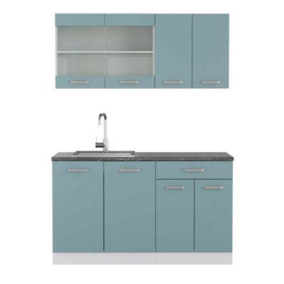 Vicco Cuisine Bleu-gris/blanc 140cm , PT Anthracite