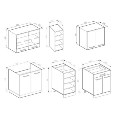 Vicco Cuisine Chêne doré/anthracite 160cm sans PT