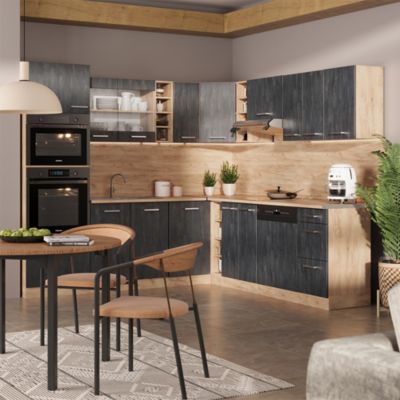 Vicco Cuisine R-Line, Chêne doré/anthracite, 200cm J-Shape, PT Chêne | Leroy Merlin