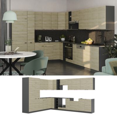 Cuisine en angle Fame-Line Chêne de force doré 347x46cm sans PT Vicco | Chêne de force doré | sans PT | 406673151693303