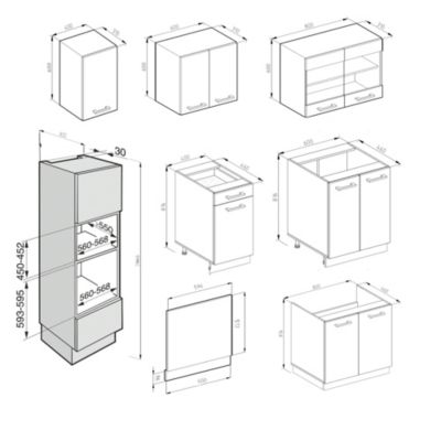 Vicco Cuisine Sonoma 300cm avec armoire haute, PT Marbre