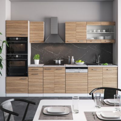 Vicco Cuisine Sonoma 300cm avec armoire haute, PT Marbre