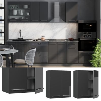Meuble De Cuisine VICCO R-Line, éléments Haut Et Bas, Anthracite Ultra-brillant, Neuf