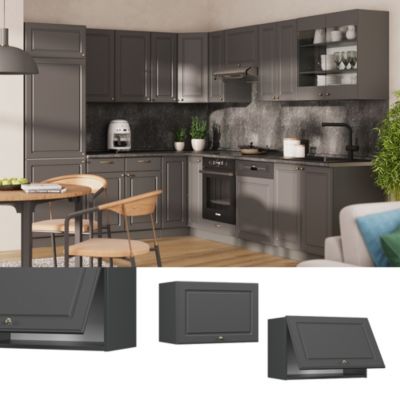 Vicco meuble bas de cuisine, blanc haute brillance, 60cm , pt anthracite