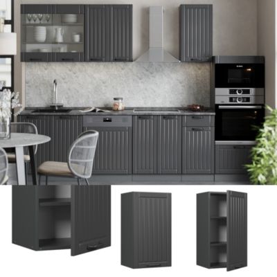 Meuble bas de cuisine R-Line, 60cm J-Shape, sans PT, Blanc, Anthracite