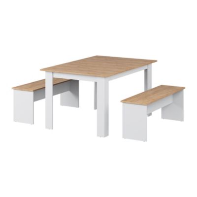 Vicco Ensemble de banquette dangle Chêne blanc/force de lor 137.6x92.8cm avec 2 bancs