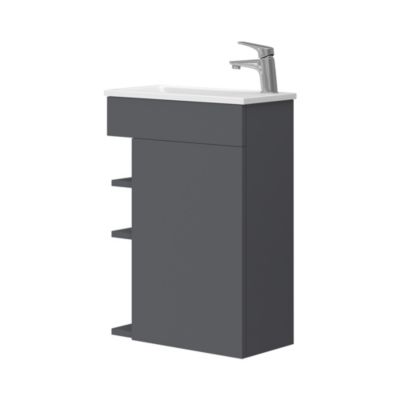 Vicco Ensemble de meubles de salle de bain Anthracite 2 parties, avec lavabo