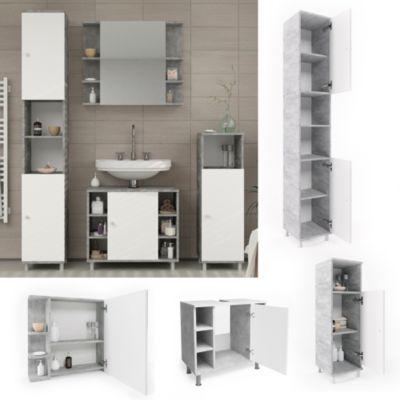 Ensemble de meubles de salle de bain Fynn, 4 parties, Sonoma, Blanc