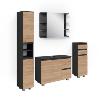 Vicco Ensemble de meubles de salle de bain Gris 4 parties