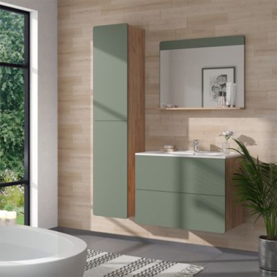 Vicco Meubles bain Fynn, Vert, 2 pièces, armoire basse 80 cm | Leroy Merlin
