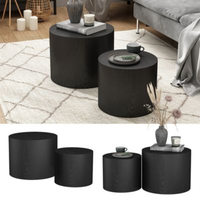 Vicco Ensemble de tables basses Noir 48x38cm
