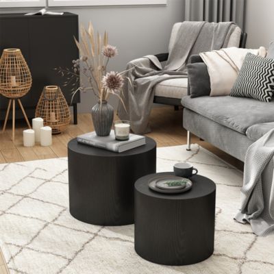 Vicco Ensemble de tables basses Noir 48x38cm