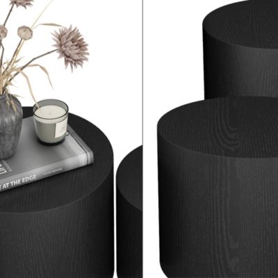Vicco Ensemble de tables basses Noir 48x38cm