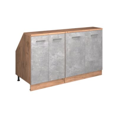 Vicco Ensembles de meuble de rangement sous pente Béton 140cm Lot de 2 caissons 60 cm de profondeur
