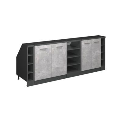 Vicco Ensembles de meuble de rangement sous pente Béton 210cm Lot de 5 caissons 60 cm de profondeur