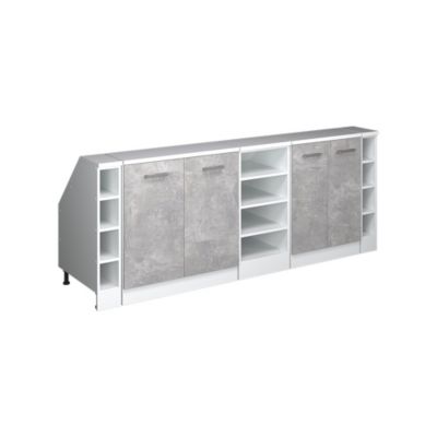 Vicco Ensembles de meuble de rangement sous pente Béton 210cm Lot de 5 caissons 60 cm de profondeur