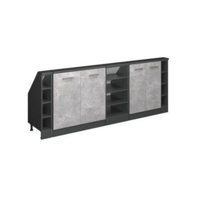 Vicco Ensembles de meuble de rangement sous pente Béton/Anthracite Lot de 5
