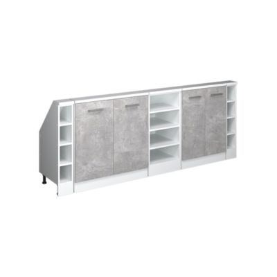 Vicco Ensembles de meuble de rangement sous pente Béton/blanc Lot de 5