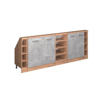 Vicco Ensembles de meuble de rangement sous pente Béton/force dor Chêne Lot de 5