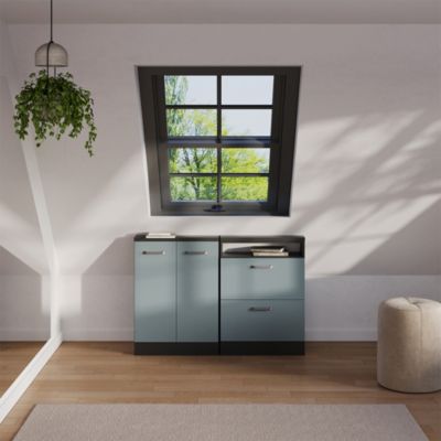 Vicco Ensembles de meuble de rangement sous pente Bleu-gris/anthracite Lot de 2