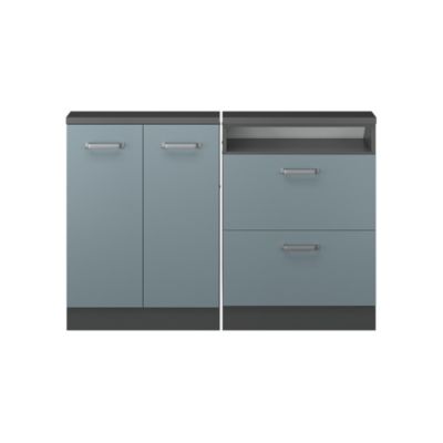 Vicco Ensembles de meuble de rangement sous pente Bleu-gris/anthracite Lot de 2