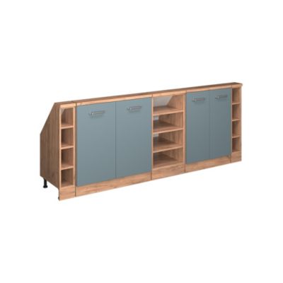 Vicco Ensembles de meuble de rangement sous pente Bleu-gris/chêne doré Lot de 5