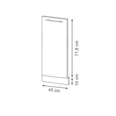 Vicco Façade de lave-vaisselle Blanc Haute brillance 45cm , PT Marbre